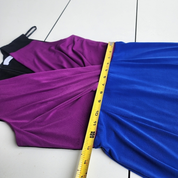 CALVIN KLEIN Sheath Dress Purple Black Blue Color Block Sleeveless Sletch Sz S - Picture 8 of 12